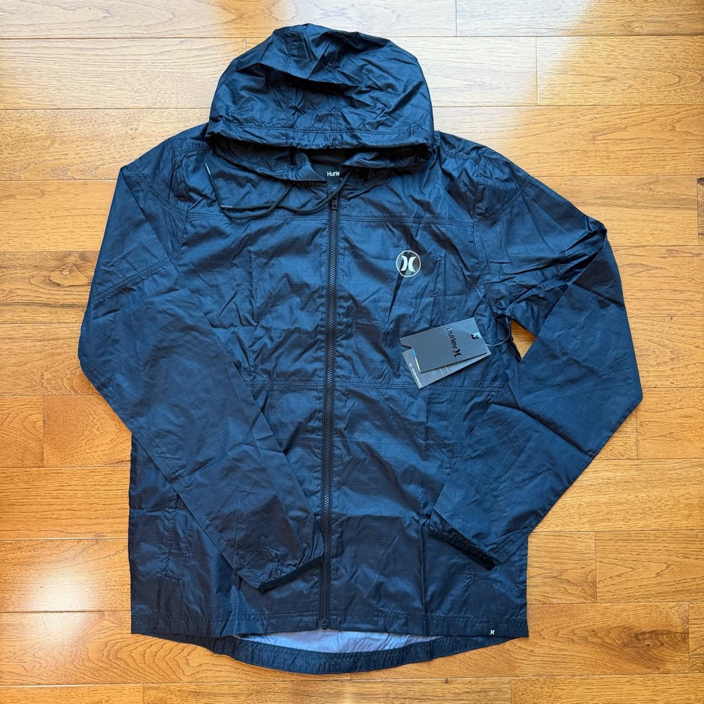 Hurley windbreaker NEW women’s L Black